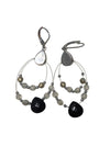 Black & Clear Beaded Teardrop Dangle Earrings