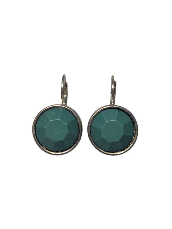 Vintage Green Resin Drop Earrings