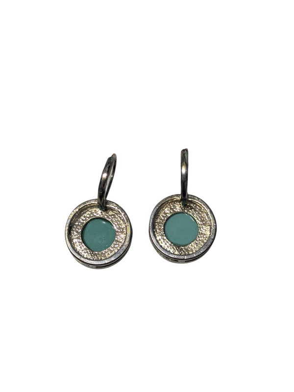 Vintage Green Resin Drop Earrings