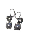 Silver-Tone Faux Pearl & Crystal Drop Earrings