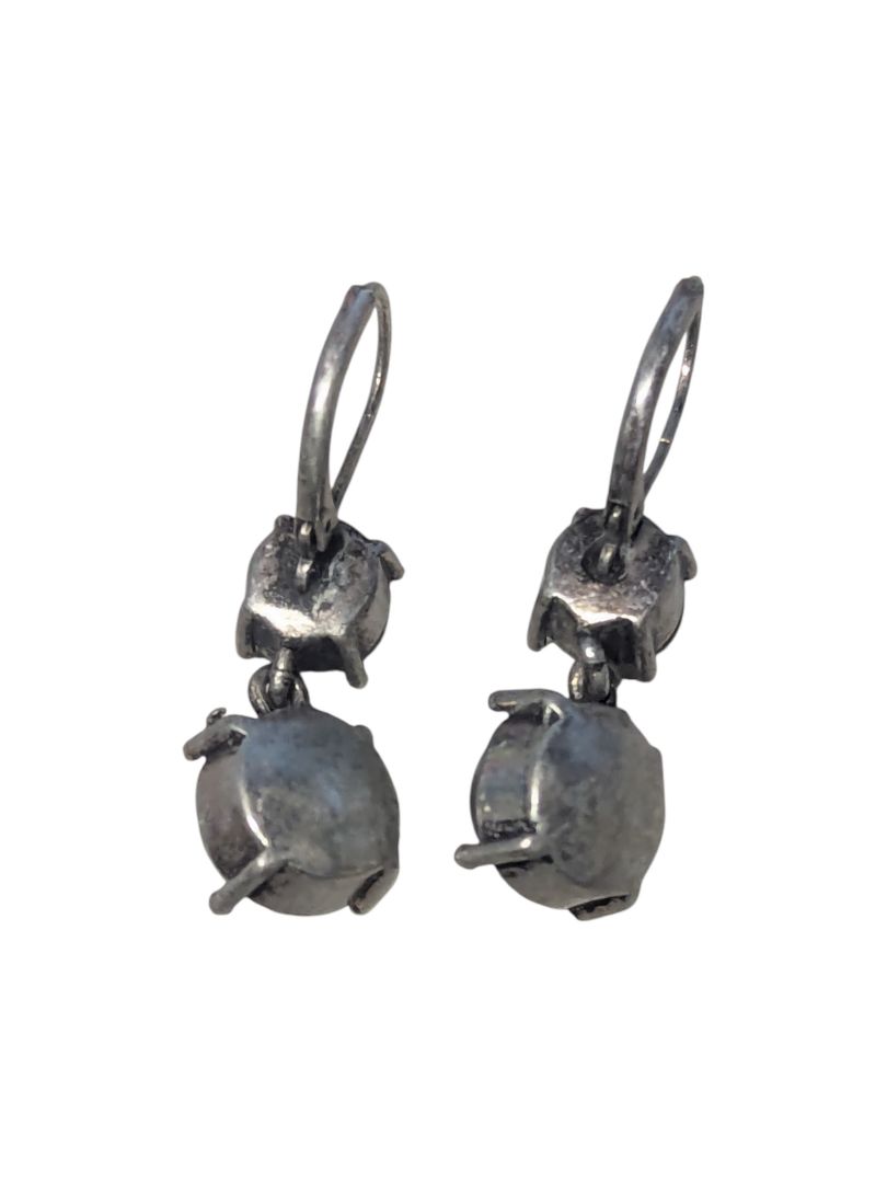 Silver-Tone Faux Pearl & Crystal Drop Earrings