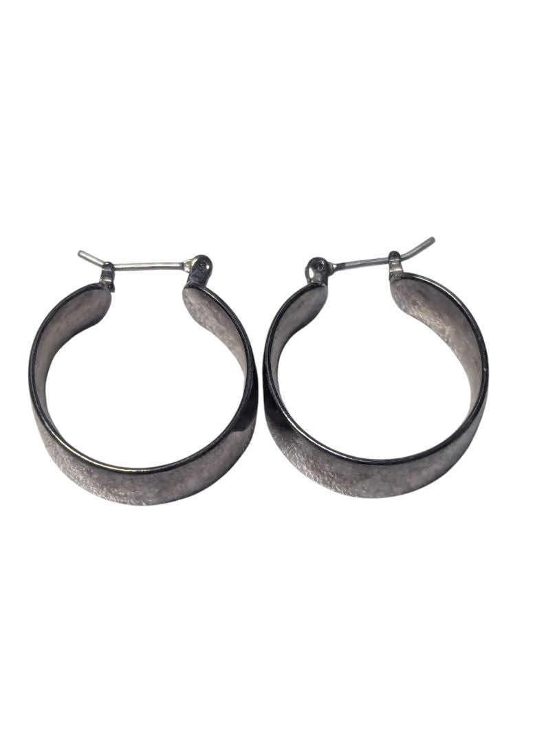 Silver-Tone Wide Hoop Earrings
