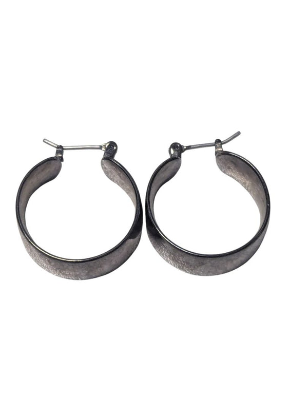 Silver-Tone Wide Hoop Earrings