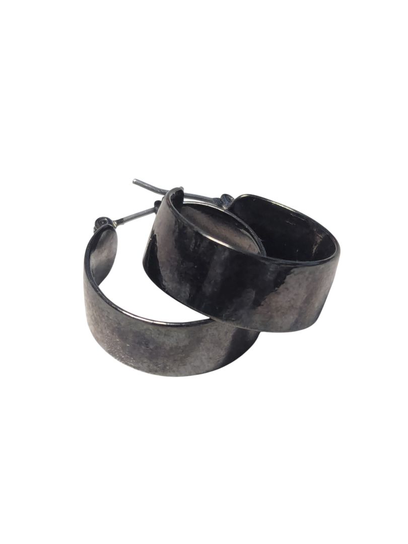 Silver-Tone Wide Hoop Earrings