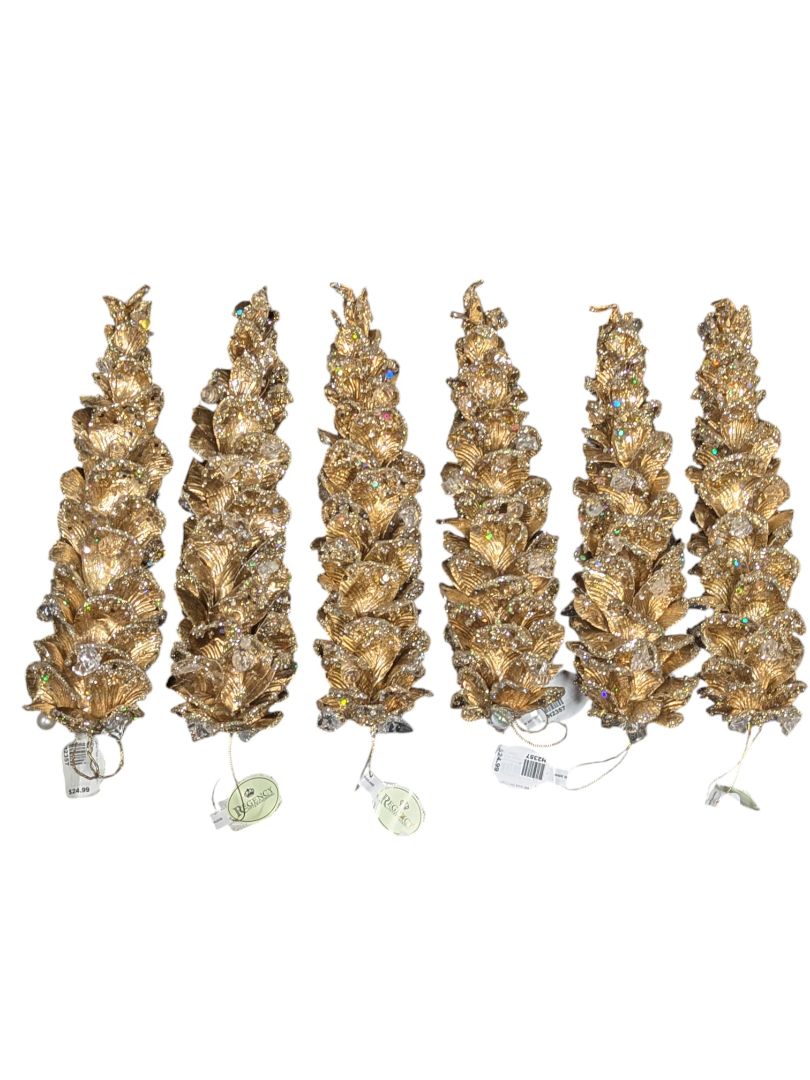 Regency International Gold Glitter Cone Trees