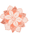 Set of Decorative Coral-Red Floral Placemats