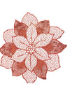 Set of Decorative Coral-Red Floral Placemats