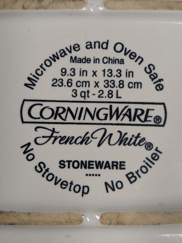 CorningWare French White Stoneware Baking Dish