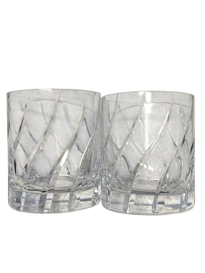 Pair of Cut Crystal Double Old Fashioned Glasses