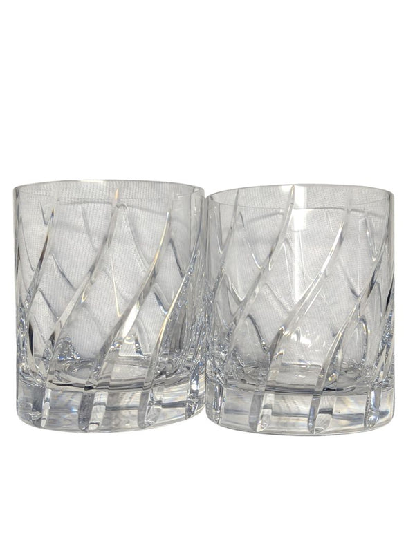 Pair of Cut Crystal Double Old Fashioned Glasses