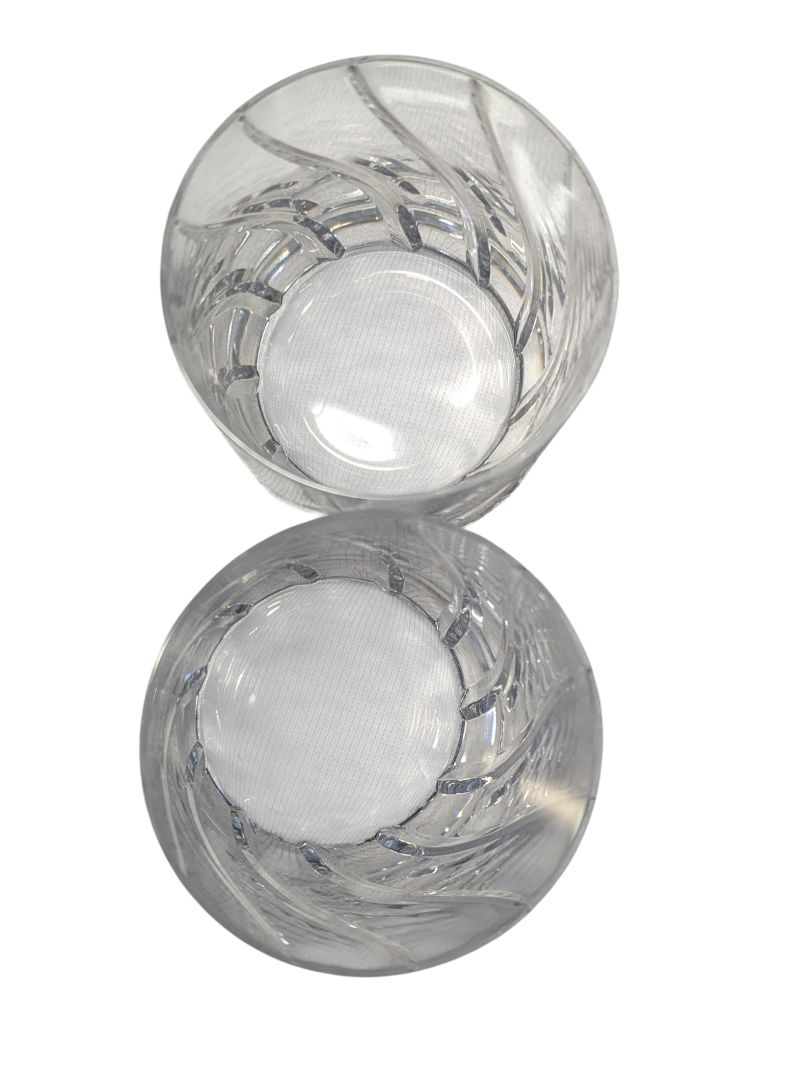 Pair of Cut Crystal Double Old Fashioned Glasses