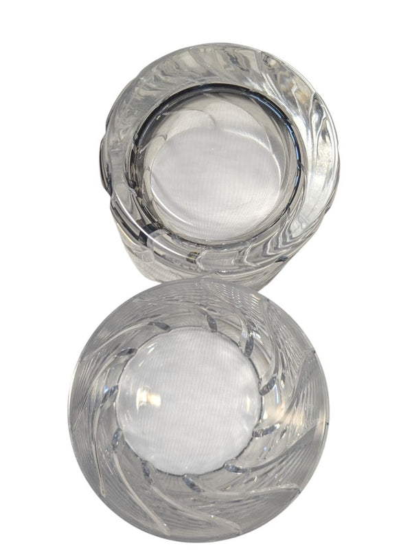 Pair of Cut Crystal Double Old Fashioned Glasses