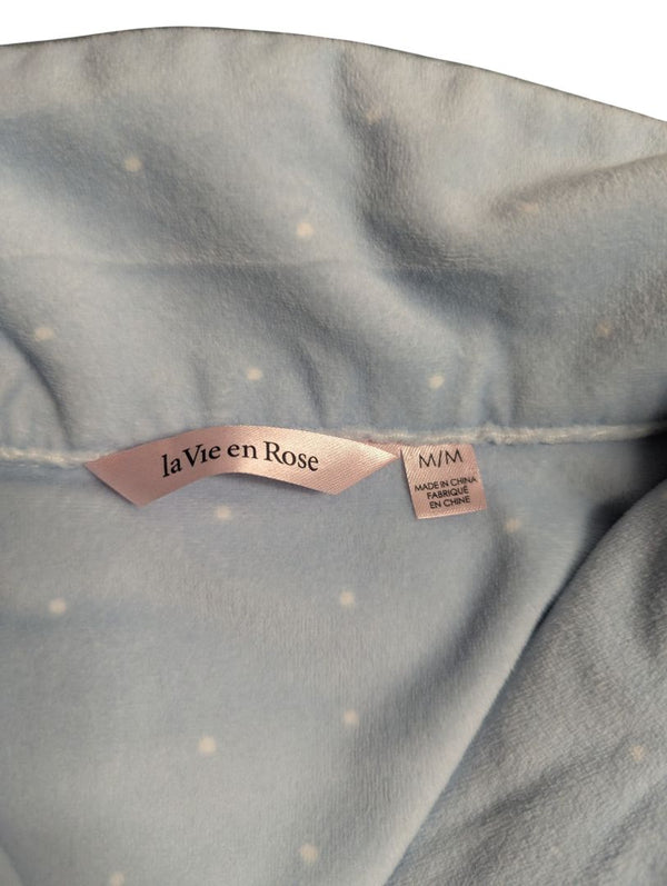 La Vie en Rose Light Blue Fleece Pajama Set