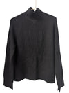 Melanie Lyne Black Mock-Neck Ribbed Sweater – Size M