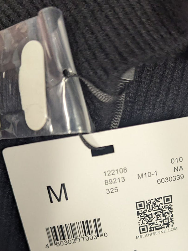 Melanie Lyne Black Mock-Neck Ribbed Sweater – Size M