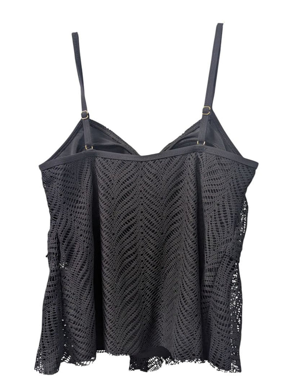 Christina Black Crochet Tankini Top