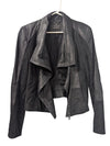BCBGMAXAZRIA Black Mixed-Media Leather Jacket