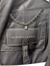 BCBGMAXAZRIA Black Mixed-Media Leather Jacket