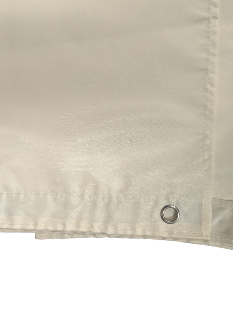 Cream Fabric Shower Curtain Liner with Metal Grommets