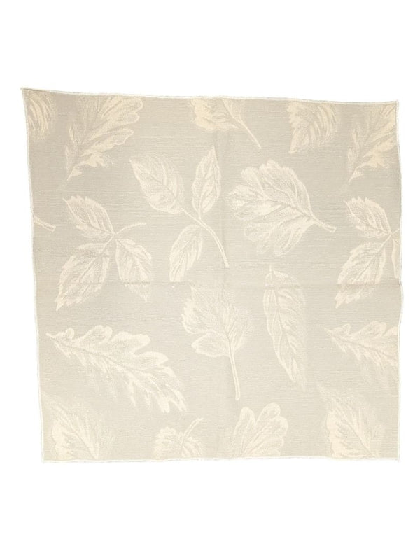 Neutral leaf-pattern jacquard table linen set