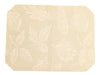 Neutral leaf-pattern jacquard table linen set