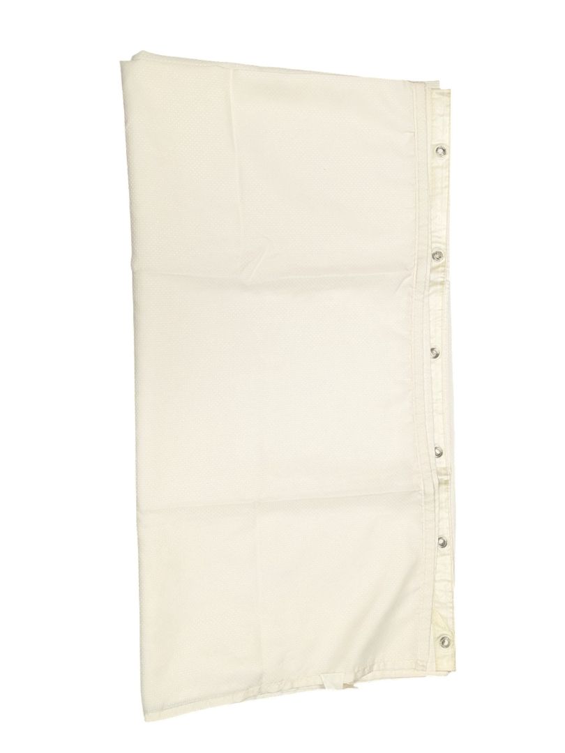 White Fabric Shower Curtain Liner with Snap Buttons