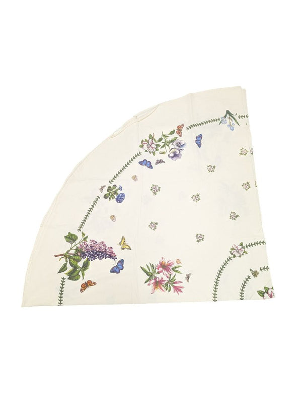 Round Floral & Butterfly Tablecloth