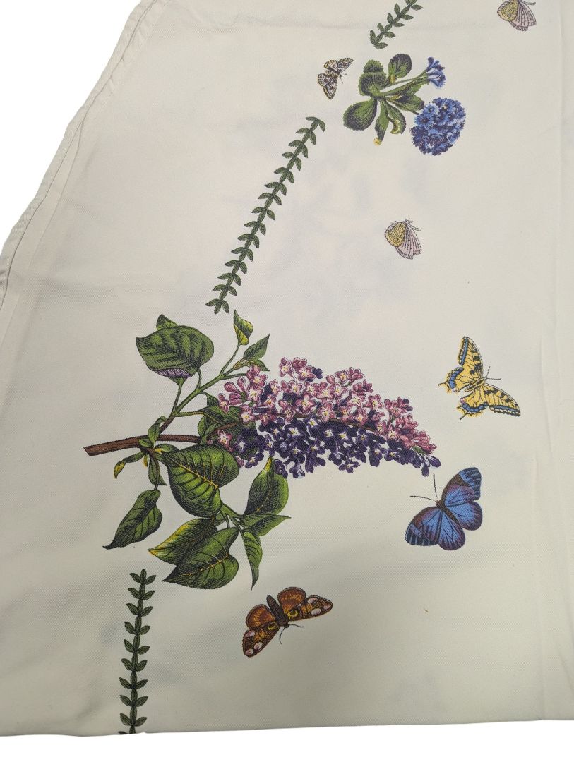 Round Floral & Butterfly Tablecloth