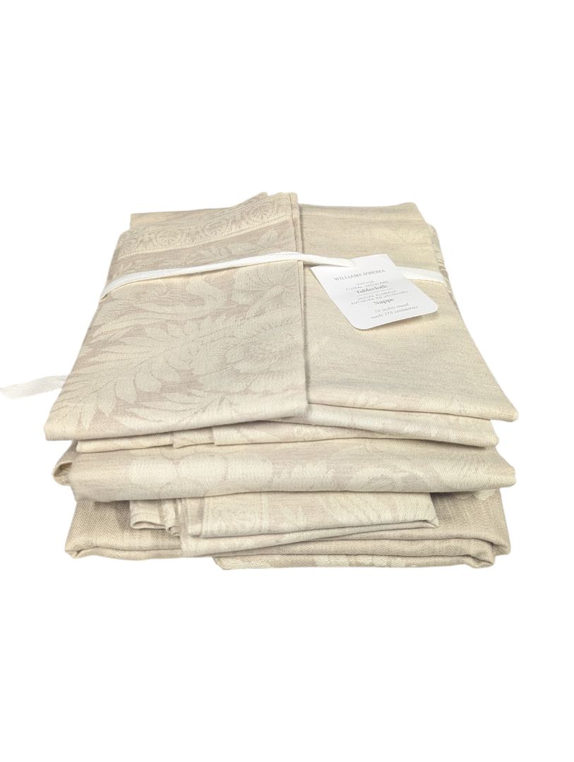 Williams sonoma vintage floral jacquard table linens