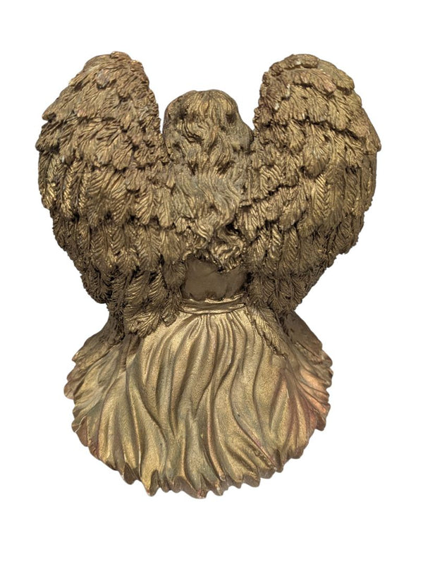 Praying Angel Tealight Holder – Gold-Tone Resin