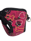 Small Dog Harness – Pink Hearts & Bones Pattern