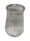 Vintage Ribbed Glass Jar Set with Metal Lids