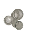 Vintage Ribbed Glass Jar Set with Metal Lids