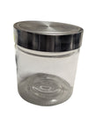 Vintage Ribbed Glass Jar Set with Metal Lids