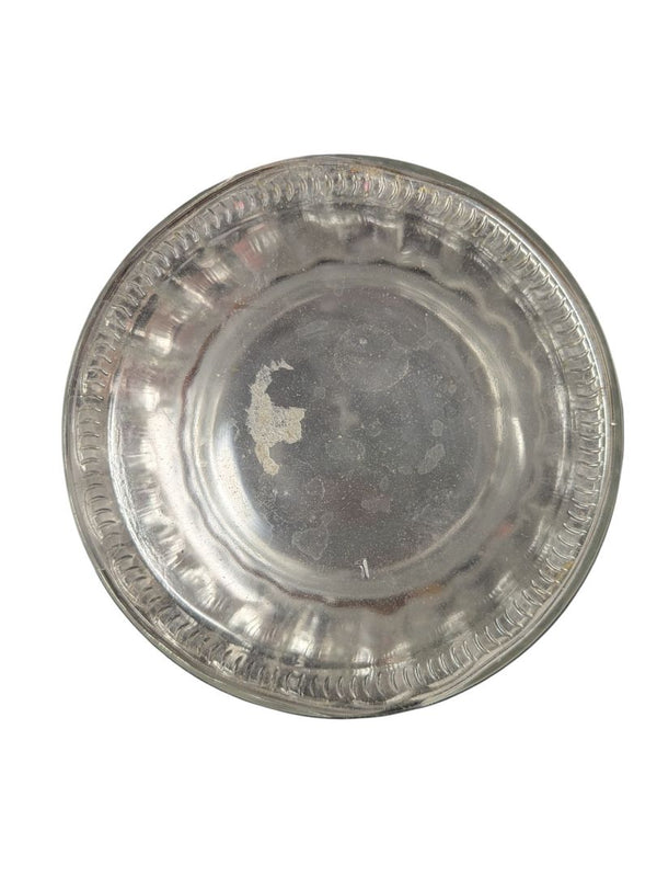 Vintage Ribbed Glass Jar Set with Metal Lids