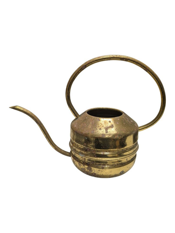 Vintage Brass Watering Can with Curved Spout