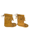 Vintage Suede Fringe Moccasin-Style Boots