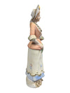 Hand-Painted Ceramic Lady Figurine with Flower Basket