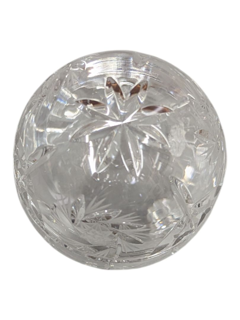 Footed Cut Crystal Trinket Box with Domed Lid
