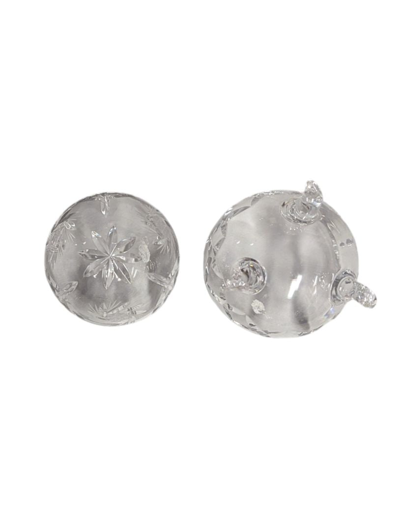 Footed Cut Crystal Trinket Box with Domed Lid