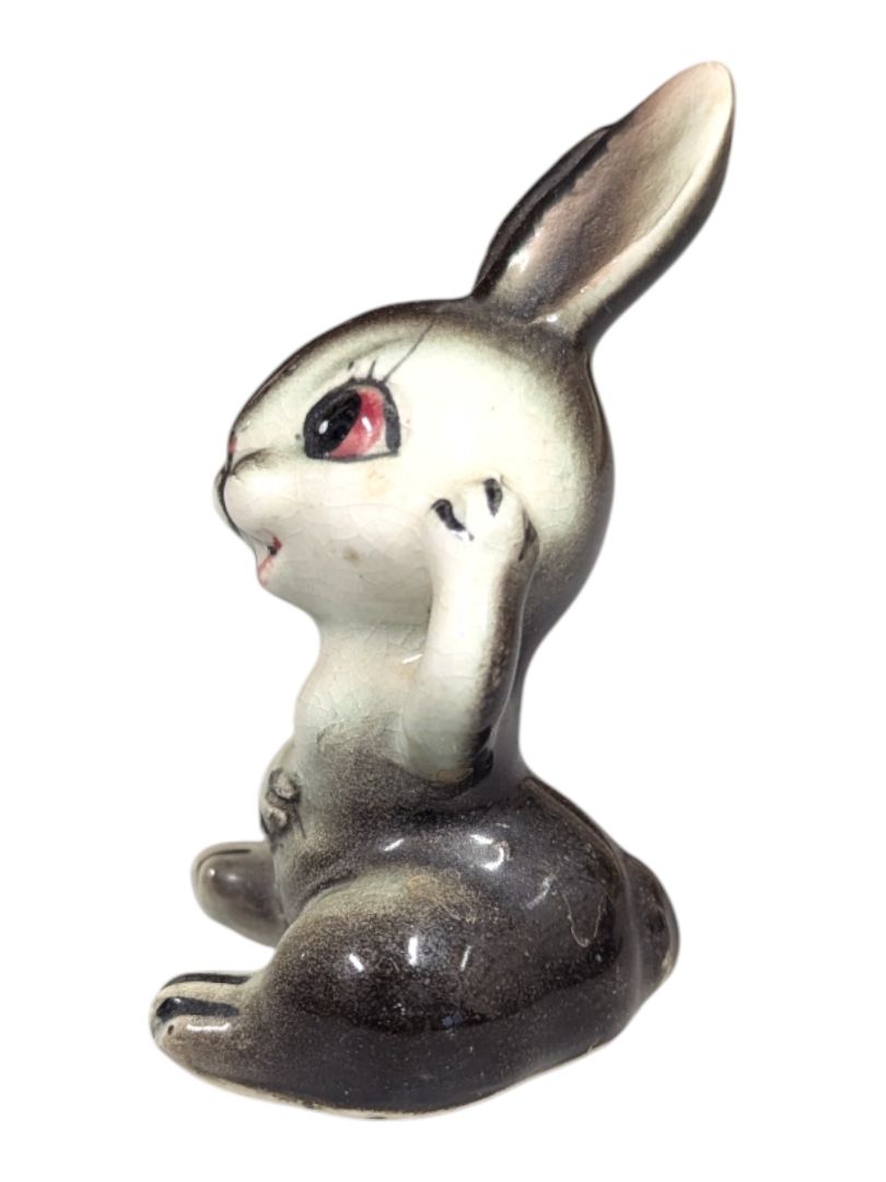 Hand Painted Japanese Ceramic Bunny Figurine