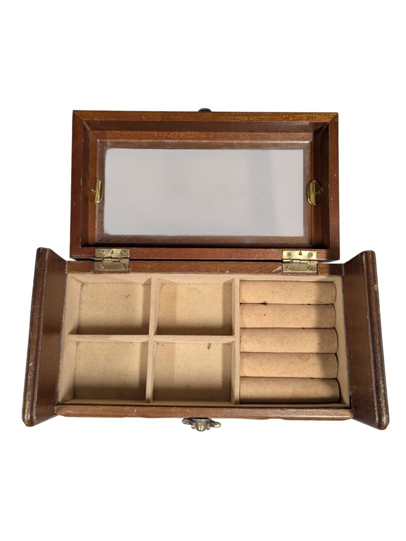 Vintage Wooden Jewelry Box with Music Box Feature