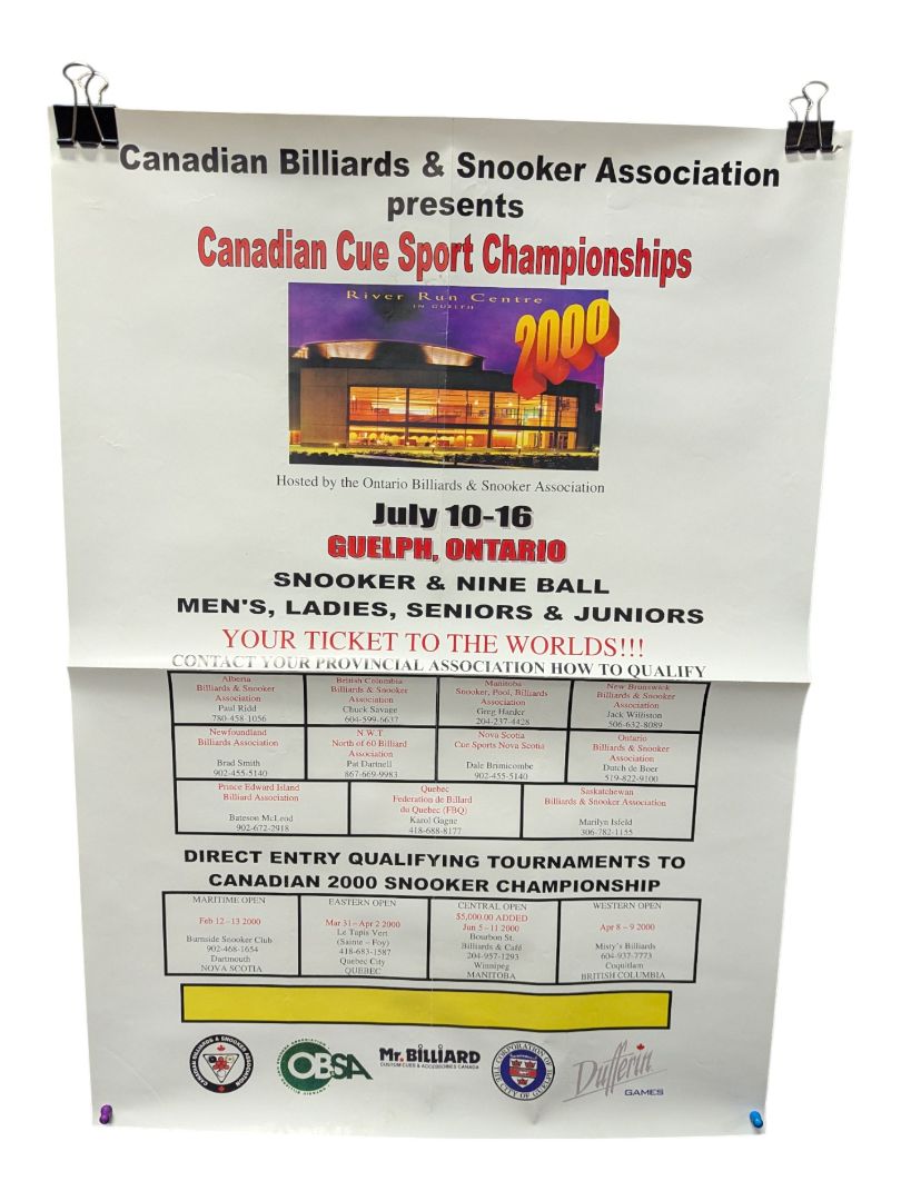 Canadian Cue Sport Championships 2000 Event Poster