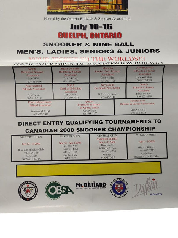 Canadian Cue Sport Championships 2000 Event Poster