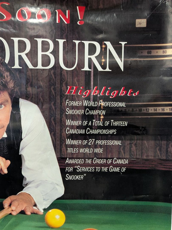 Cliff Thorburn “Coming Soon” Snooker Exhibition Poster (Signed)