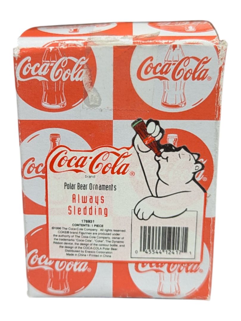 Coca-Cola Polar Bear “Always Sledding” Ornament (with Original Box)