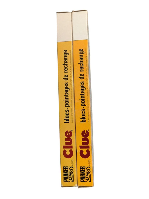 Parker Brothers Clue Replacement Score Pads (Set of 2)