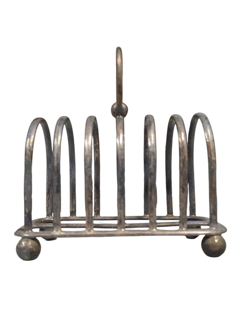 Antique Silverplate Toast Rack with Handle
