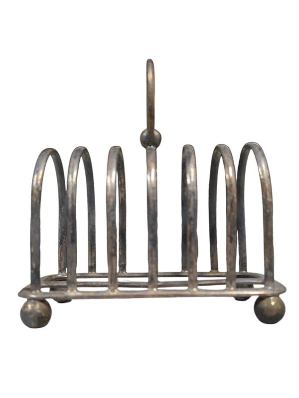 Antique Silverplate Toast Rack with Handle