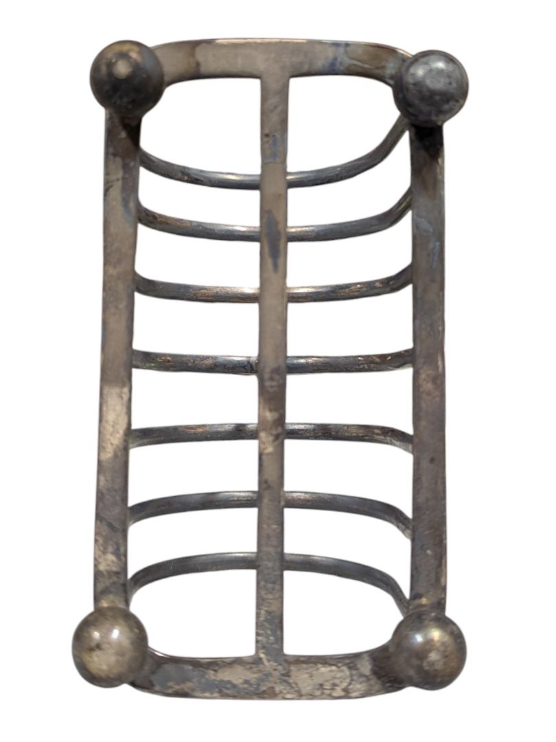 Antique Silverplate Toast Rack with Handle